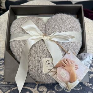 Demdaco Soft Gray Heart Pillow